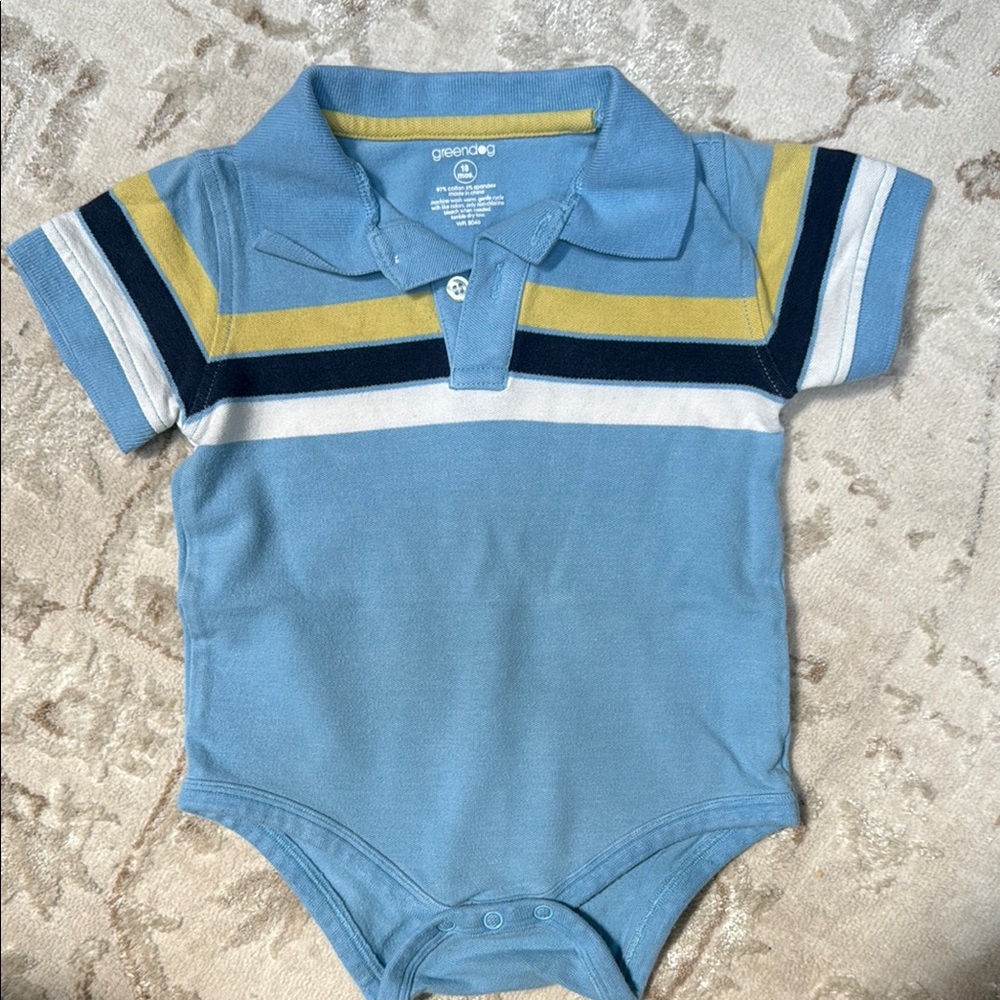 Greendog Blue and Yellow Bodysuit Polo Collar
